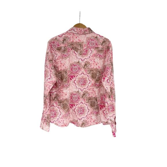 Rough Stock Panhandle Slim Western Pearl Snap Shirt Pink Womens XL - Picture 4 of 6